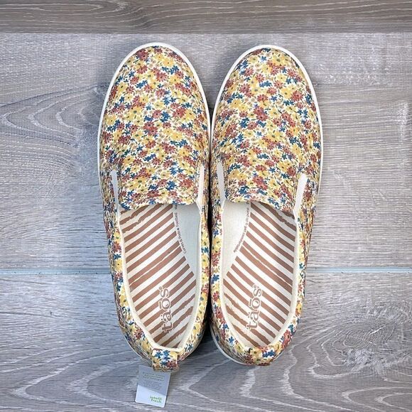NWT Taos Dandy Floral Multi Color Canvas Women’s Sz 9.5 Slip On Loafer Sneakers - Picture 5 of 12